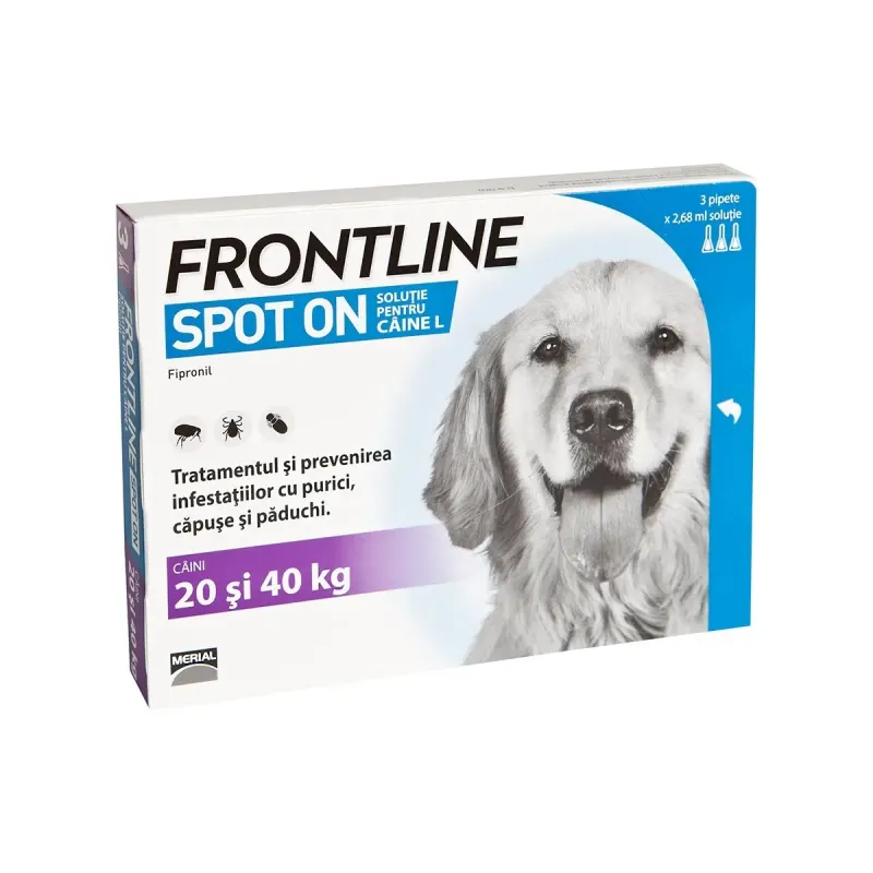 FRONTLINE Spot-On, soluție antiparazitară, câini 20-40kg, 3 pipete