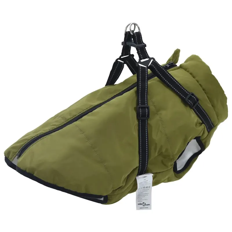 Haina caini cu ham impermeabila reflectorizanta verde kaki, 5xl