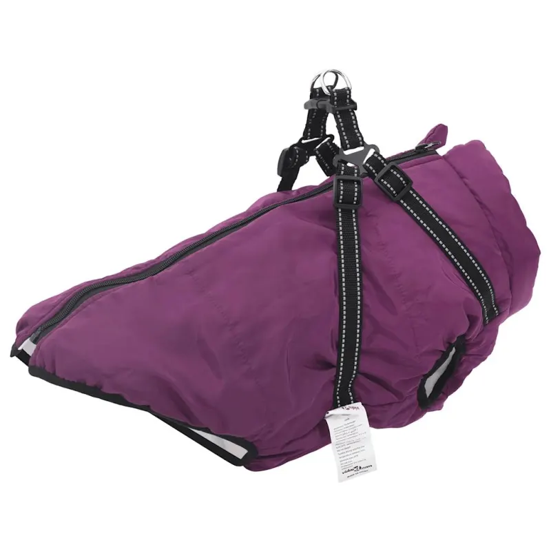Haina caini cu ham impermeabila reflectorizanta, violet, 6xl