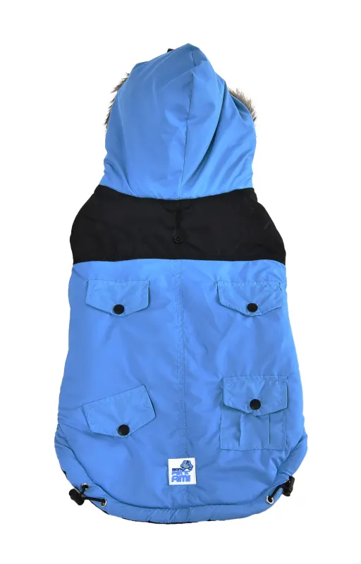 Haina Mon Petit Maro Albastra Cu Gluga si Dunga M 40 Cm