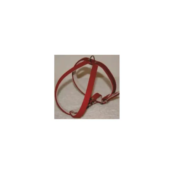 Ham din piele, rosu, reglabil, 33-43 cm