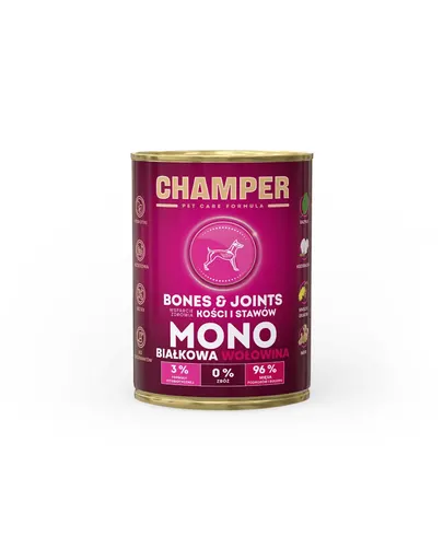 Hrana caini CHAMPER Bones Joints cu vita 400 g monoproteina