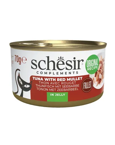 Hrană complementară pisici ton și barbun SCHESIR Complements în jeleu 70 g