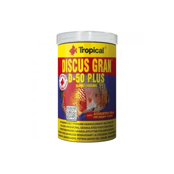 Hrana discusi Tropical Discus Gran D-50 Plus 1000ml/440gr