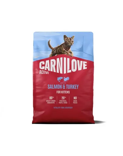 Hrană pisoi CARNILOVE Active cu somon și curcan 2 kg