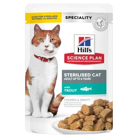 Hrana umeda pentru pisici Hill s SP Sterilised cu pastrav 85 gr
