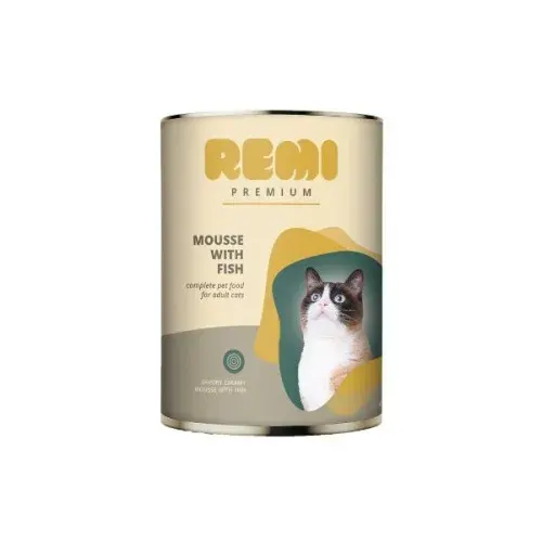 Hrana Umeda Pisici, Remi Premium Mousse cu Peste, 400 g