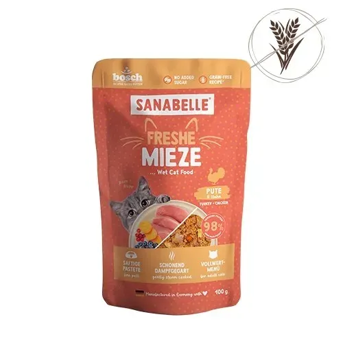 Hrana umeda pisici, Sanabelle, Curcan si Pui, 100 g
