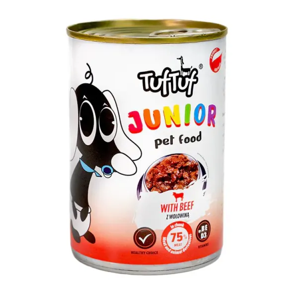 Hrană umedă TUF TUF JUNIOR PUPPY BEEF- 415G