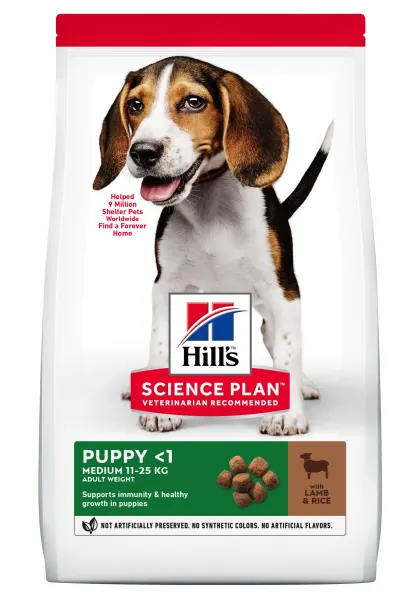 Hrana uscata caini, Hill's Science Plan Canine Puppy Medium Lamb and Rice, 2.5 kg