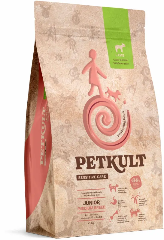 Hrana Uscata Caini, Petkult Sensitive Junior Medium, 12 kg