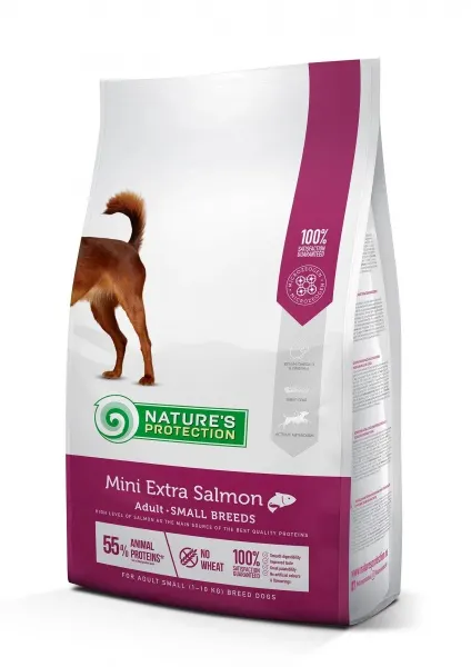 Hrana uscata pentru caini Nature s Protection Mini Extra Salmon