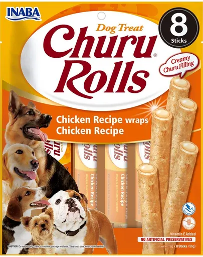 INABA Churu Rolls Chicken 8x12g rulou cu pui pentru caini
