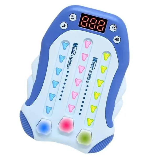 Joc Interactiv Rhythm Consola Lumini Sunete Albastru , Jucarie Educativa Reflexe Memorie Copii 3+ Engros