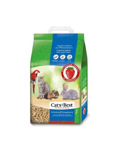 JRS Cat’s Best Universal Asternut din lemn pentru animale de companie, capsuni 10 l