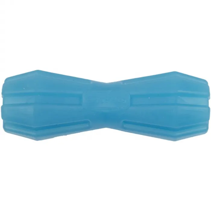 Jucarie in forma de Gantera cu Gaura din cauciuc termoplastic, multicolor, 15 cm