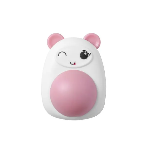 Jucarie interactiva Model Ursulet pentru pisicute cu minge rotativa 360° din iarba Catnip, 4.3 x 6 cm, Roz Engros