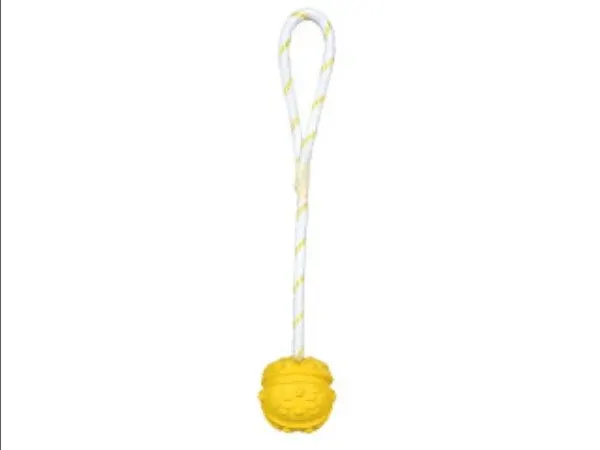 Jucarie Minge Cauciuc Natural cu Sfoara Lime o 7 35 cm