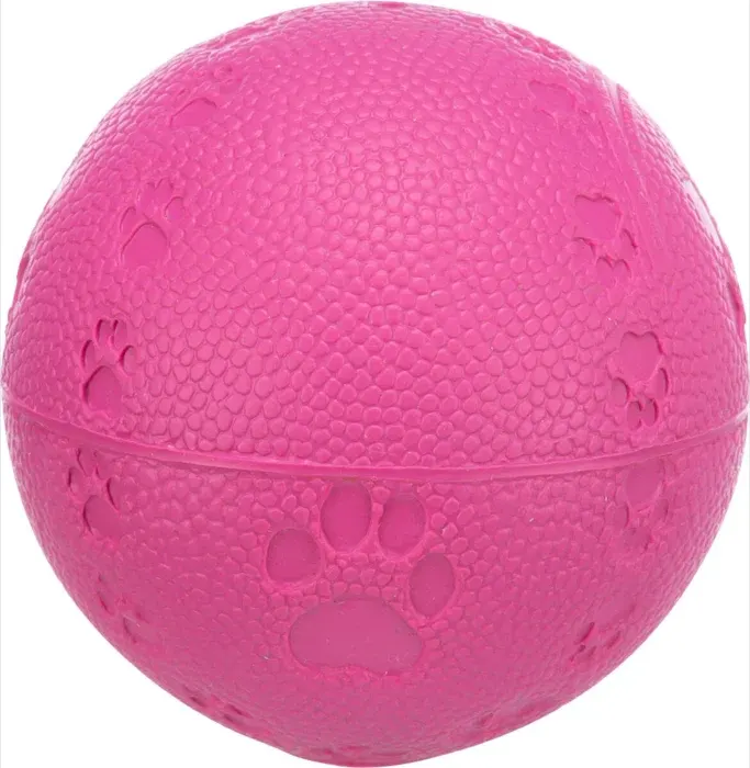 Jucarie Minge Cauciuc Natural Roz 6 cm cu Sunet