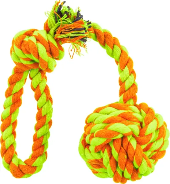 Jucarie Minge Din Sfoara Lime Portocaliu 5.5 cm 30 cm