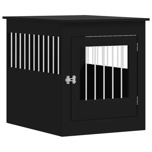 Lada pentru caini, negru, 64,5x80x71 cm, lemn compozit