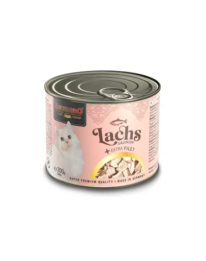 LEONARDO cu somon si extra file, pentru pisici 6x200 g