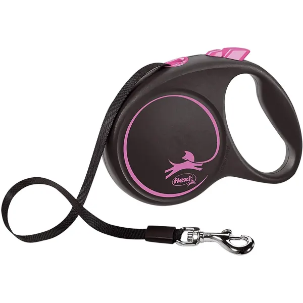 Lesa caini, Flexi, pana la 25 kg, M, 5 m, roz