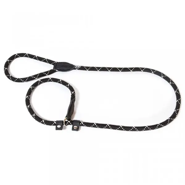 Lesa cordelina cu opritor dresaj, K9 2020R-IDC, 12 mm x 2 m, neagra/ fluorescenta