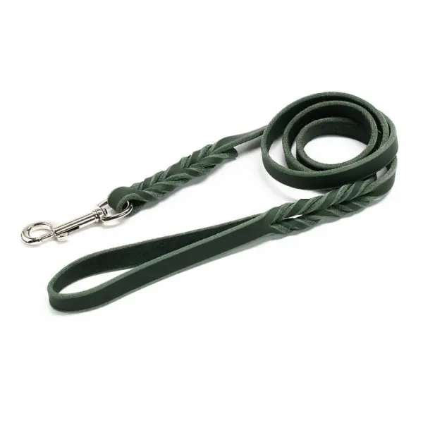 Lesa din piele colorata fara cusaturi - Verde - 200 cm