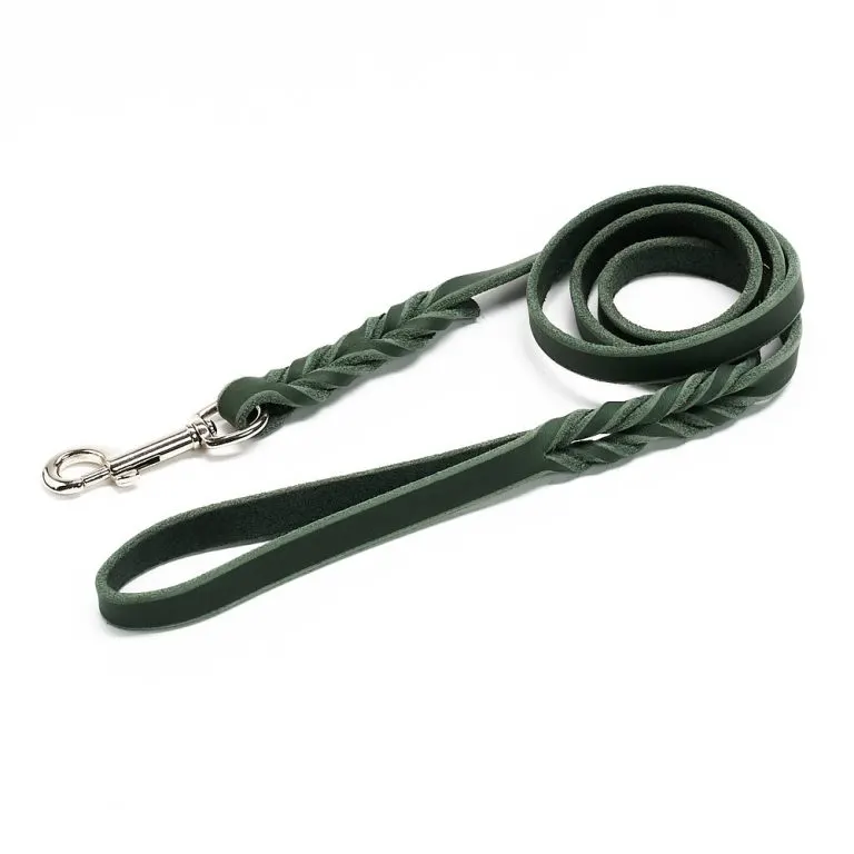 Lesa din piele colorata fara cusaturi - Verde - 200 cm