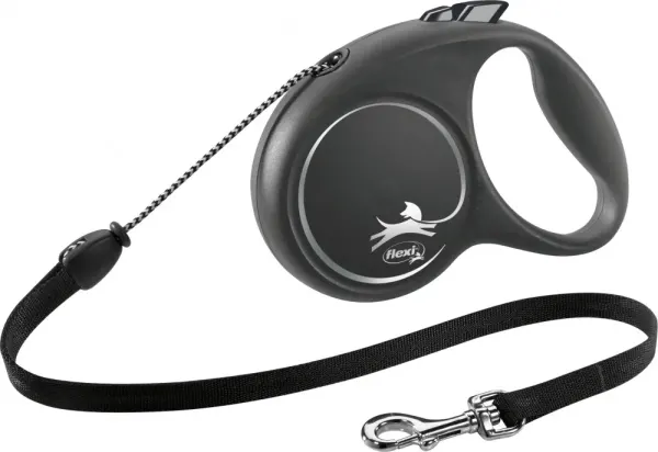 Lesa Flexi Black Design Snur M: 5m/20kg, Negru 12261