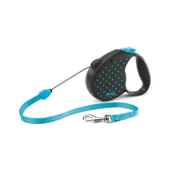 Lesa retractabila cu fir Flexi Albastra S 5 m  15 kg