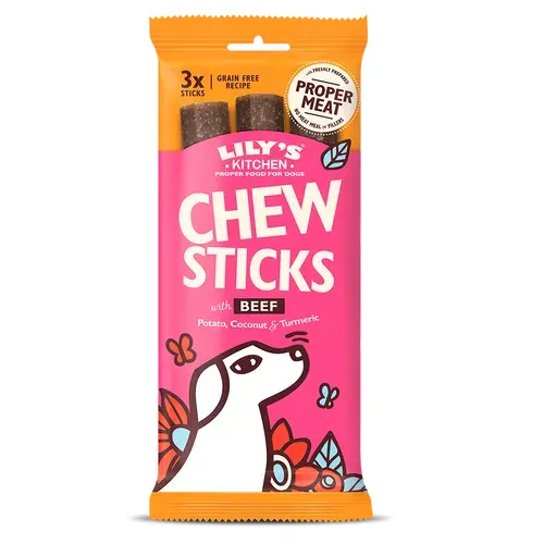 Lily's Kitchen Chew Sticks With Beef For Dogs, 3x120 g