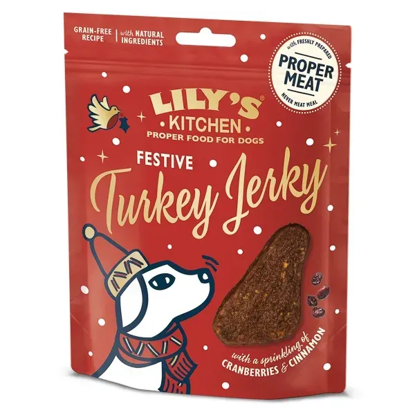 Lily's Kitchen Festive Turkey Jerky for Dogs, 70 g