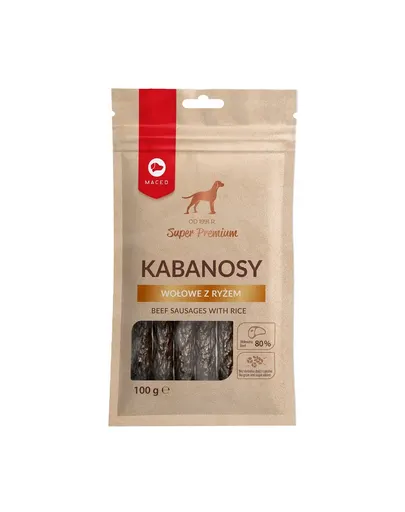 MACED Super Premium Recompense carnaciori pentru caini, cu vita si orez 100 g