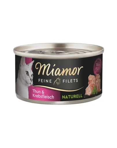 MIAMOR Feine Filets Naturell Tuna&amp;Crab 80g ton si crab in sos propriu, hrana pisica