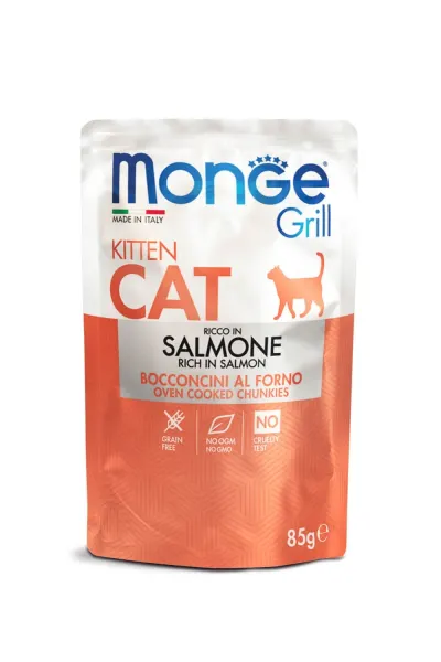 Monge Grill Chunkies Kitten - Hrana umeda super-premium - Somon - 85g