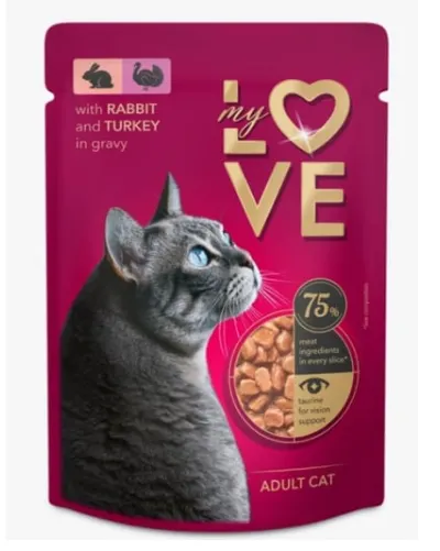 My Love Pisica Plic  Iepure/Curcan 85 g