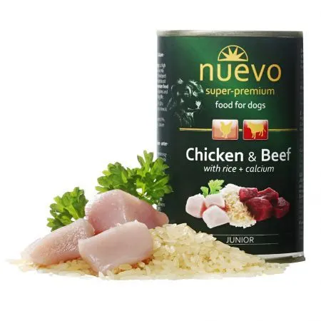 Nuevo Dog Conserva Junior Pui si Vita 800 g