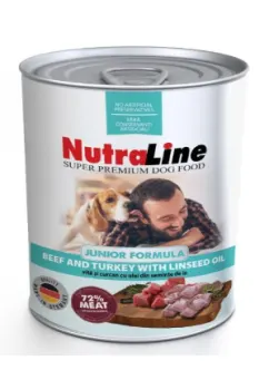 Nutraline Dog Conserva Junior Vita/Curcan Ulei de In 800 g