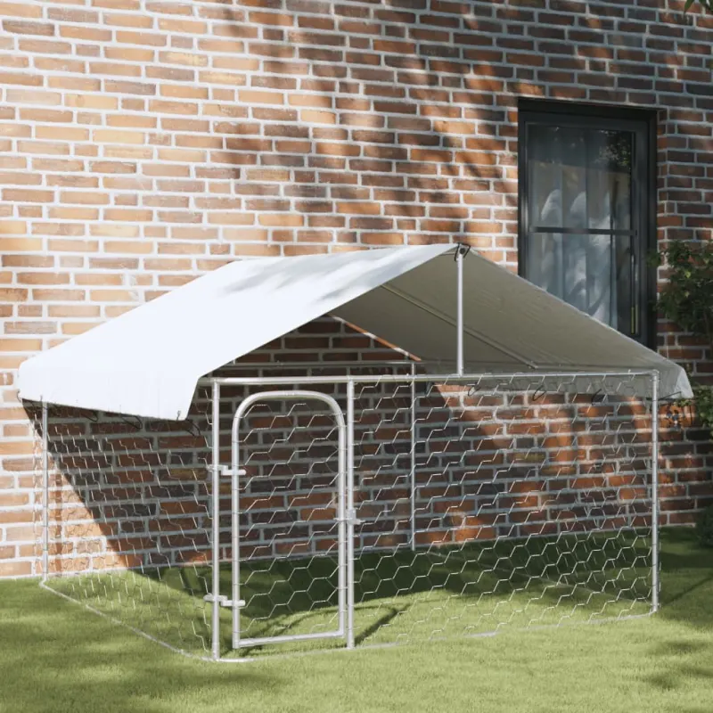 Padoc pentru caini de exterior, cu acoperis, 200x200x150 cm