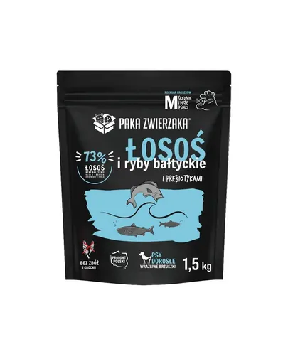 PAKA ZWIERZAKA Hrana caine, cu somon si peste baltic 1,5kg