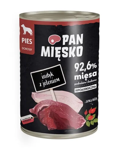 PAN MIĘSKO curcan si caprioara hrana caini 400 g
