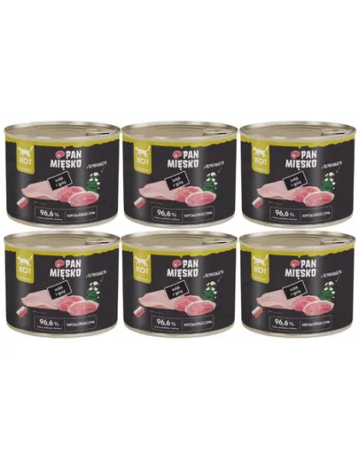 PAN MIĘSKO Hrană umedă pentru pisici cu curcan și gâscă 6x200 g