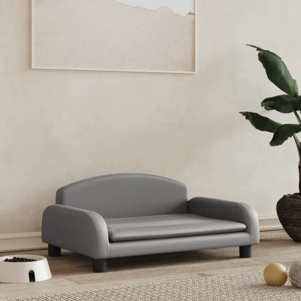Gossi pat de caini, gri, 70x45x30 cm, piele ecologica