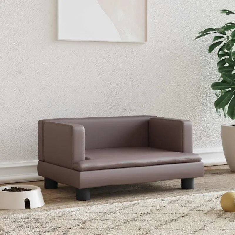 Pat de caini, maro, 60x40x30 cm, piele ecologica