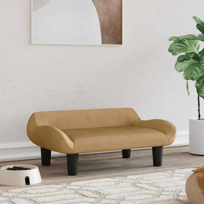 Pat de caini, maro, 70x40x24 cm, catifea