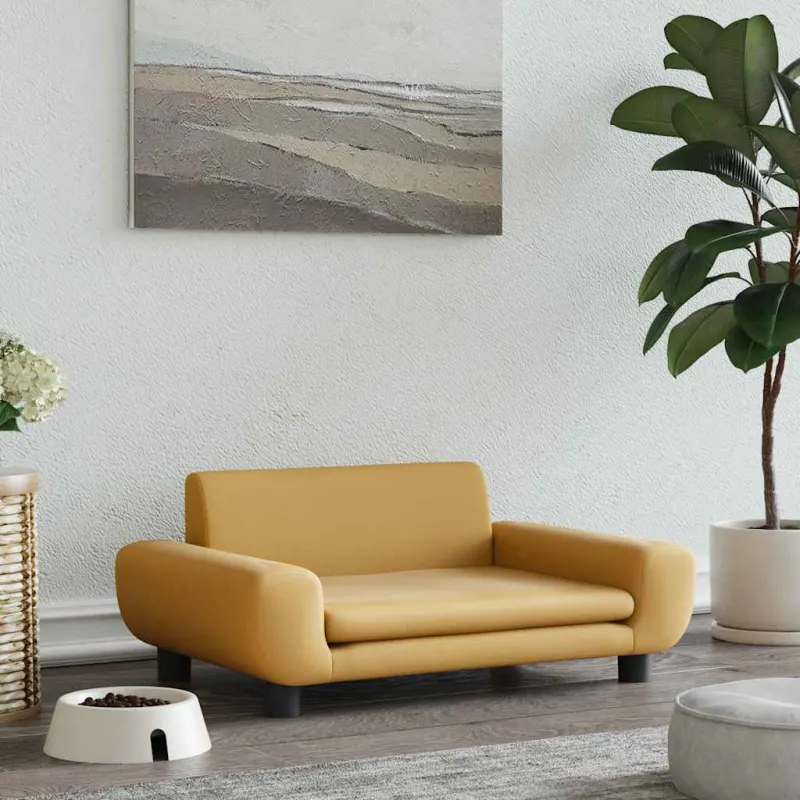 Pat de caini, maro, 70x45x33 cm, catifea