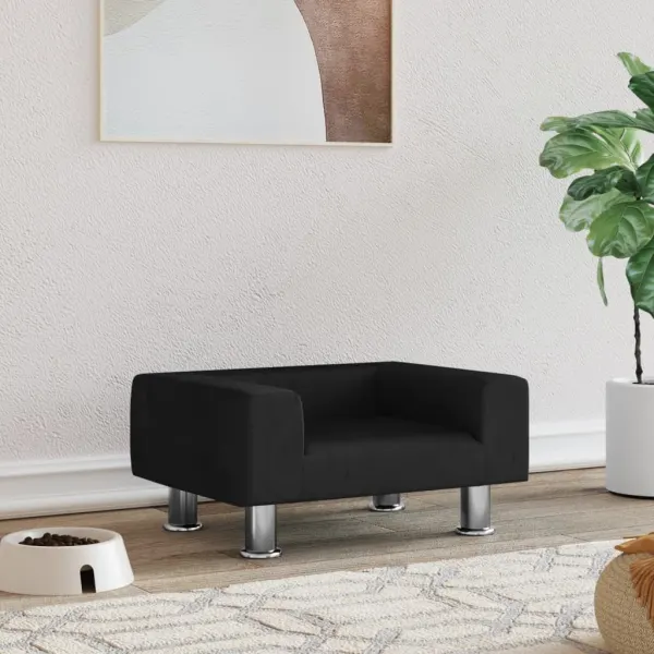 Gossi pat de caini, negru, 50x40x26,5 cm, catifea