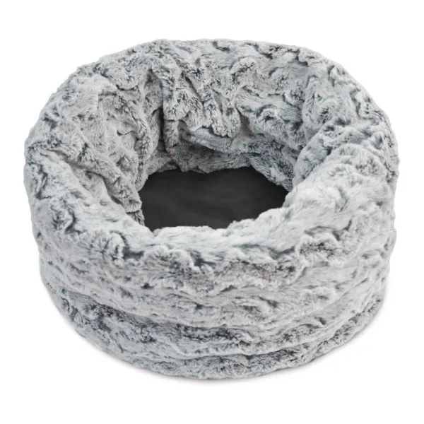 Pat pentru animale de companie gri pentru animale de companie ø 33 cm Snuggle Bed 3in1 Husky Grey S – P.L.A.Y.